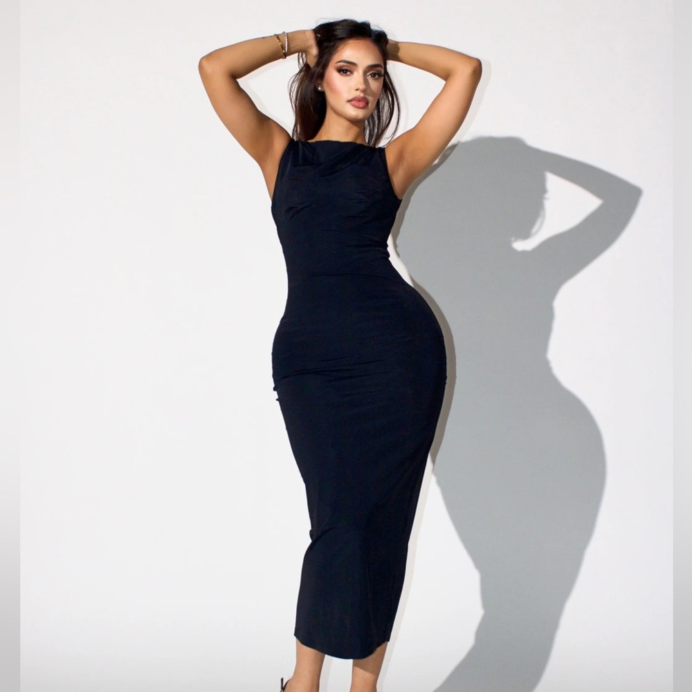 H&M midi tank dress, black, size small, NWT